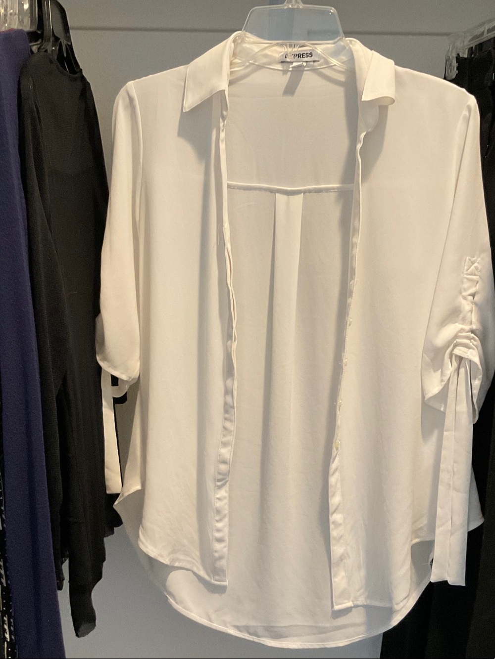 Express White Open-Front Blouse